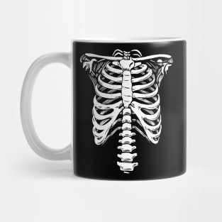 Ribcage Skeleton Costume Halloween Gothic Party Mug
